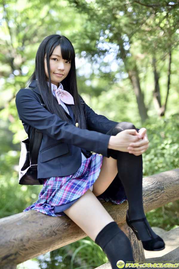 白河優菜 制服コスプレ ニーハイ
